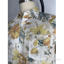 Retro Beach gedrucktes Kurzarmhemd gedruckt
